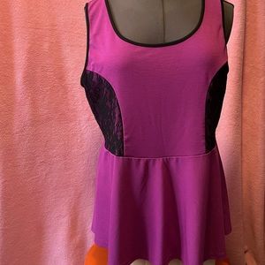 Torrid Dressy Sleeveless Blouse With Lace Inserts